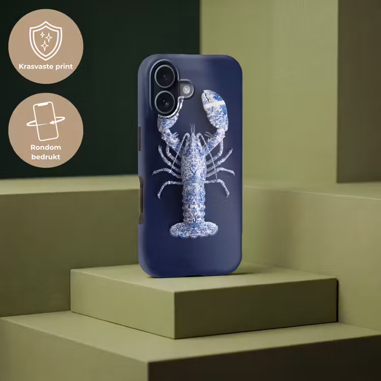 Kreeft - Porselein - Delfts - Blauw Toughcase MagSafe Apple iPhone 17 klein -USP_PrintM_NL