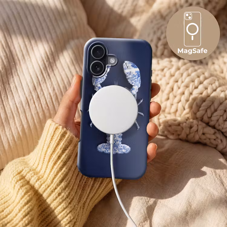 Kreeft - Porselein - Delfts - Blauw Toughcase MagSafe Apple iPhone 17 klein -USP_MagsafeV