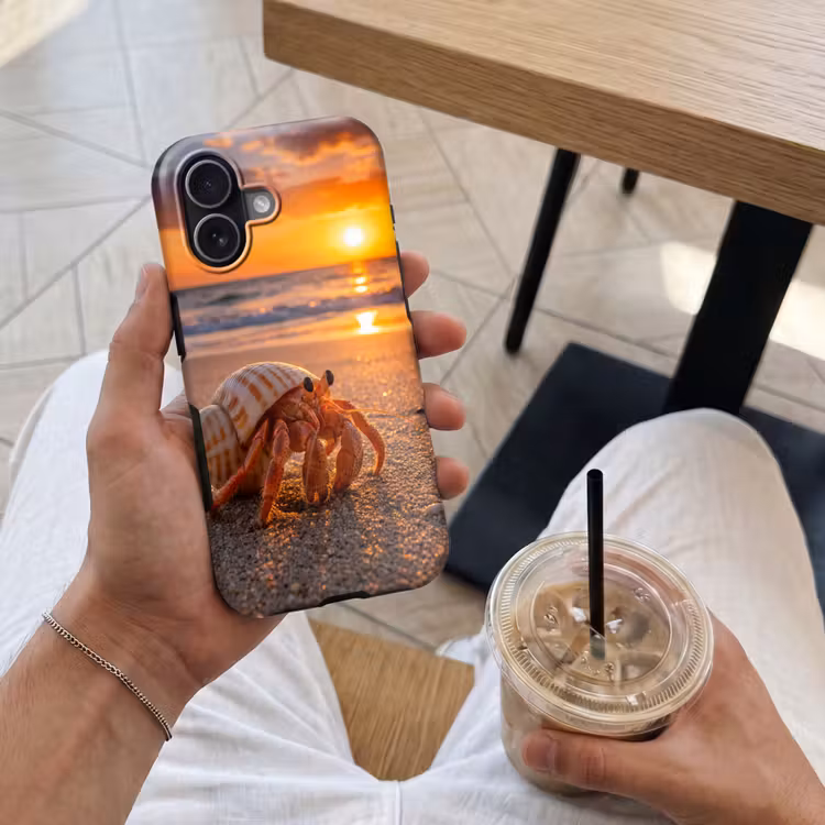 Kreeft - Strand - Natuur - Zonsondergang - Oranje Toughcase MagSafe Apple iPhone 17 klein -Sfeer1M
