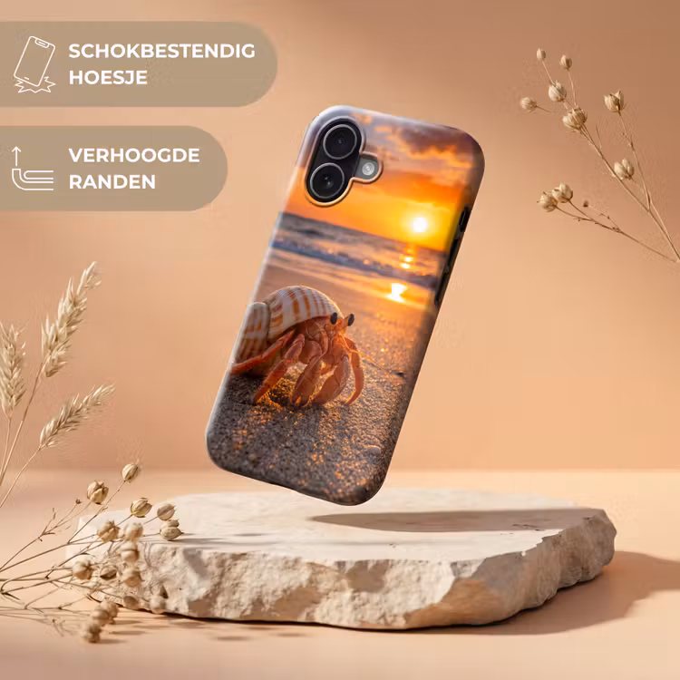 Kreeft - Strand - Natuur - Zonsondergang - Oranje Toughcase MagSafe Apple iPhone 17 klein -USP_RandenV_NL