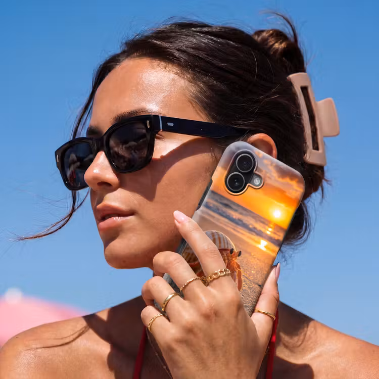 Kreeft - Strand - Natuur - Zonsondergang - Oranje Toughcase MagSafe Apple iPhone 17 klein -Sfeer2V
