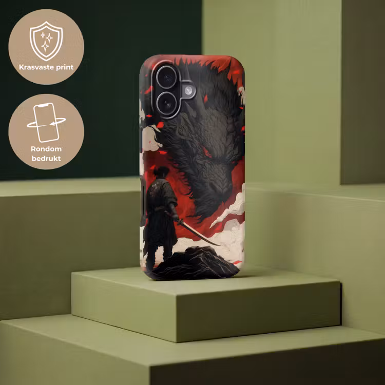 Krijger - Draak - Zwart - Rood - Rook Toughcase MagSafe Apple iPhone 17 klein -USP_PrintM_NL