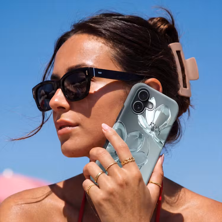 Kristal - Bloemen - Grijs Toughcase MagSafe Apple iPhone 17 klein -Sfeer2V