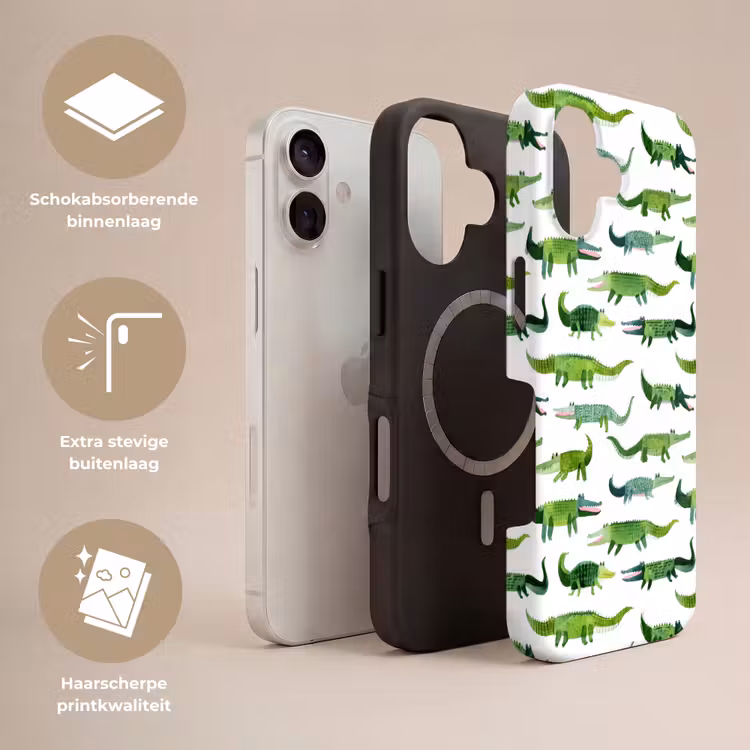 krokodillen - Speels - Groen Toughcase MagSafe Apple iPhone 17 klein 1017 -USP_Lagen_NL