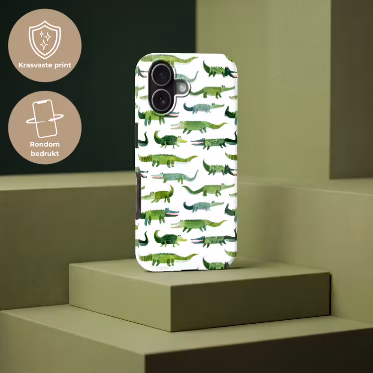 krokodillen - Speels - Groen Toughcase MagSafe Apple iPhone 17 klein 1017 -USP_PrintM_NL
