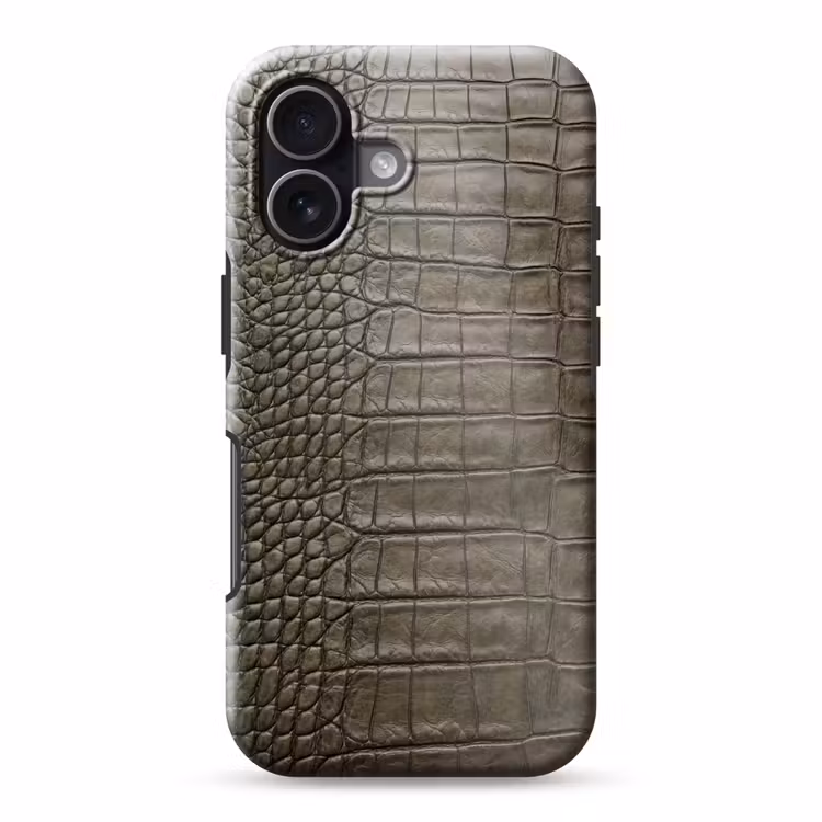 Krokodillenleer - Structuur - Groen Toughcase MagSafe Apple iPhone 17 klein -3d
