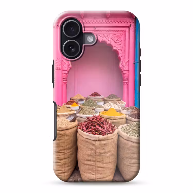 Telefoonhoesje Toughcase - Kruiden - Markt - Roze - Kruiden - Markt - Roze Toughcase MagSafe Apple iPhone 17 klein