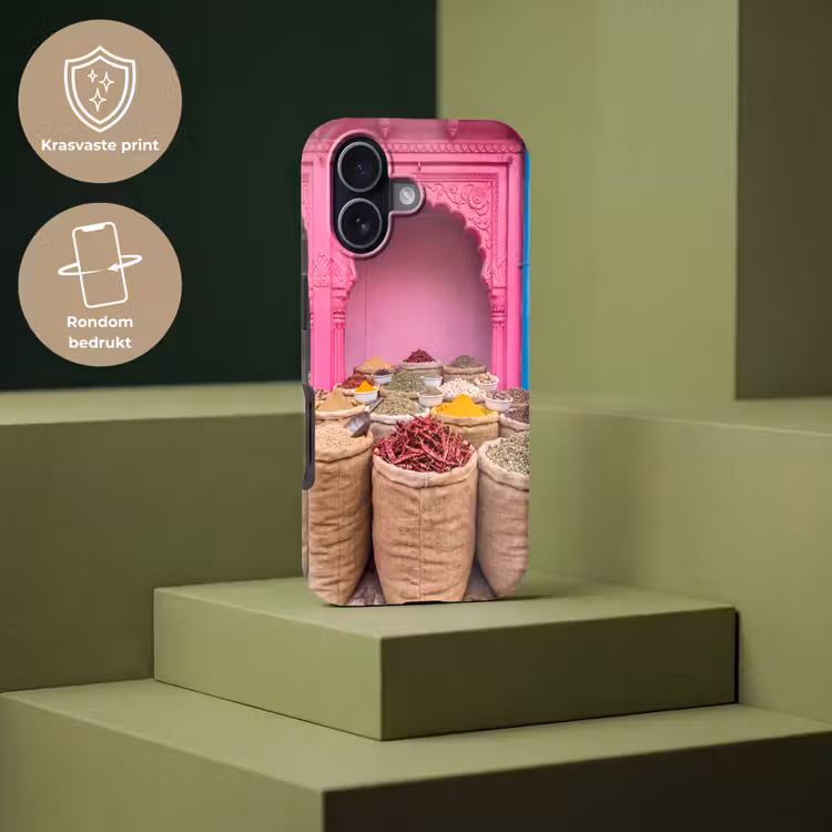 Telefoonhoesje Toughcase - Kruiden - Markt - Roze - Kruiden - Markt - Roze Toughcase MagSafe Apple iPhone 17 klein