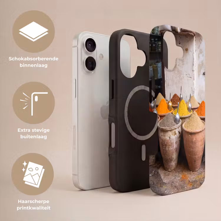 Telefoonhoesje Toughcase - Kruiden - Potten - Oosters - Kruiden - Potten - Oosters Toughcase MagSafe Apple iPhone 17 klein