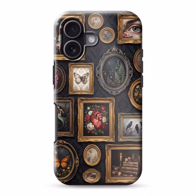 Kunst - Collectie - Vintage - Klassiek - Donker Toughcase MagSafe Apple iPhone 17 klein -3d