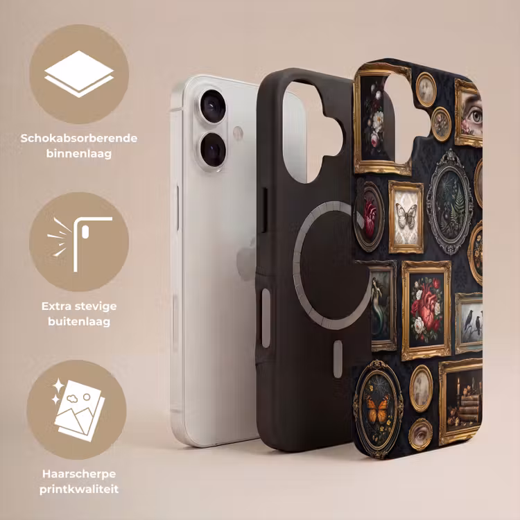 Kunst - Collectie - Vintage - Klassiek - Donker Toughcase MagSafe Apple iPhone 17 klein -USP_Lagen_NL