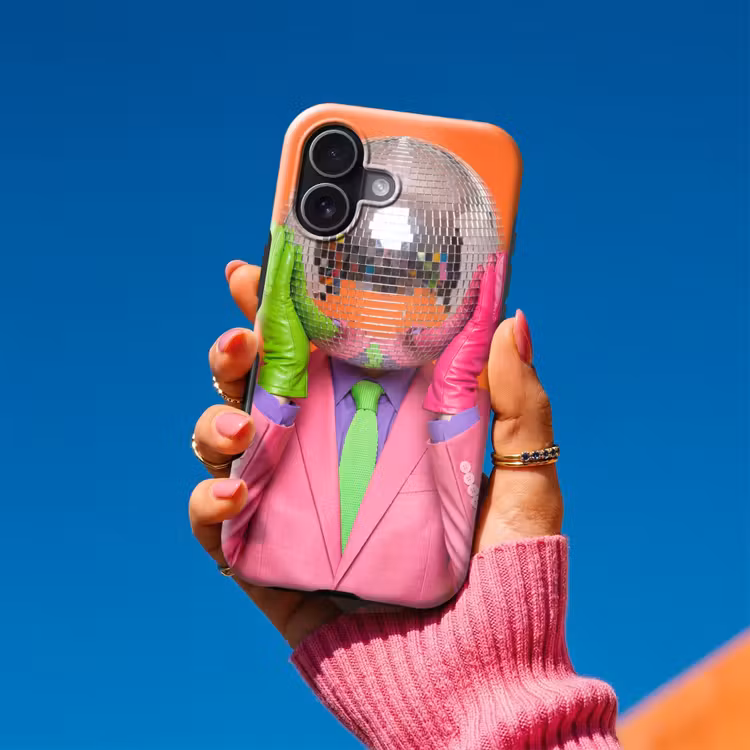 Kunst - Disco bal - Kleurrijk - Modern - Studio Toughcase MagSafe Apple iPhone 17 klein -Sfeer1V