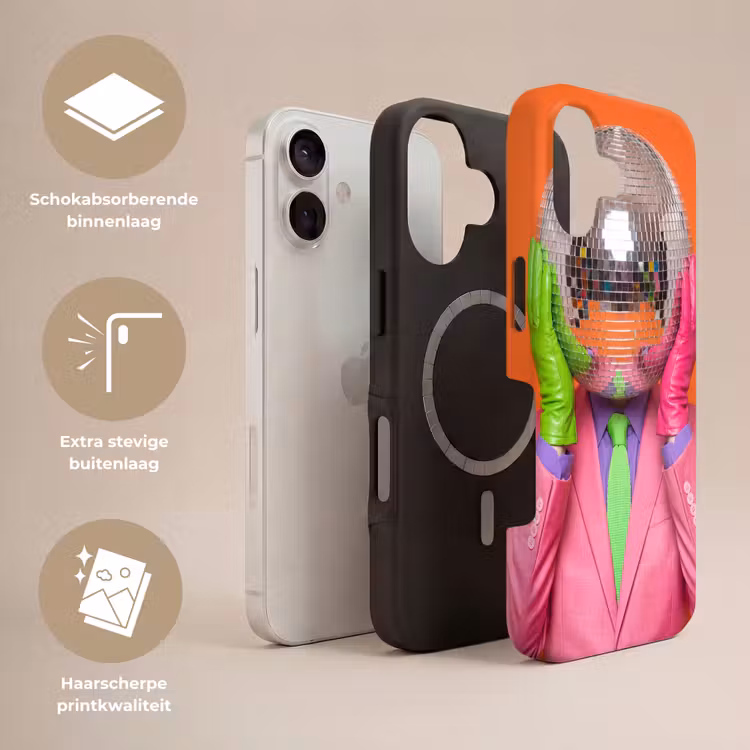 Kunst - Disco bal - Kleurrijk - Modern - Studio Toughcase MagSafe Apple iPhone 17 klein -USP_Lagen_NL