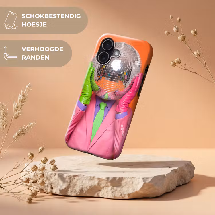 Kunst - Disco bal - Kleurrijk - Modern - Studio Toughcase MagSafe Apple iPhone 17 klein -USP_RandenV_NL