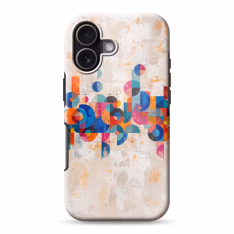 Kunst - Geometrisch - Abstract - Kleurrijk Toughcase MagSafe Apple iPhone 17 klein -3d