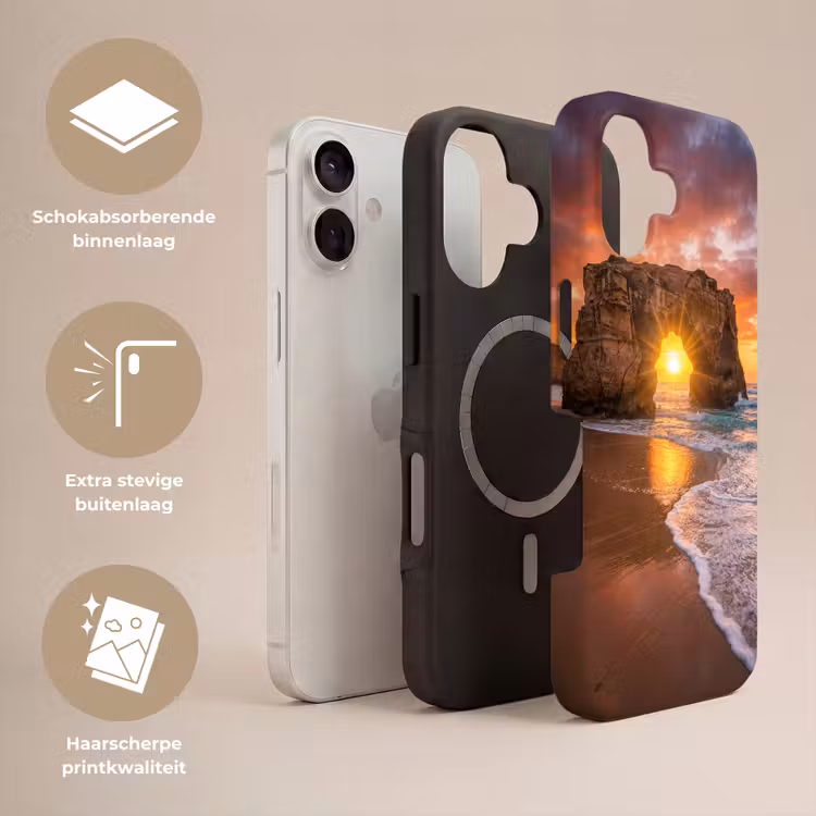 Kust - Rots - Zonsondergang - Zee - Natuur Toughcase MagSafe Apple iPhone 17 klein -USP_Lagen_NL