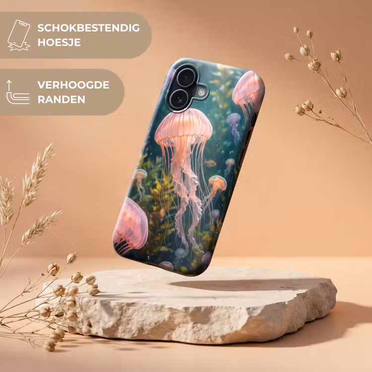 Kwal - Roze - Onderwater - Zeeleven - Dieren Toughcase MagSafe Apple iPhone 17 klein -USP_RandenV_NL