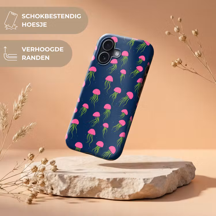 Kwallen - Diepzee - Neon Toughcase MagSafe Apple iPhone 17 klein 1017 -USP_RandenV_NL