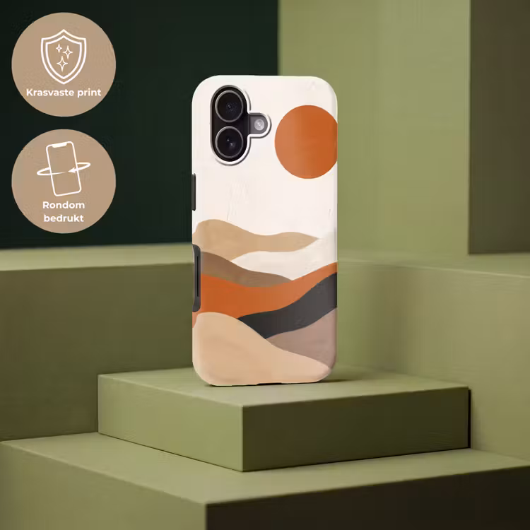 Landschap - Heuvels - Zon - Abstract - Oranje Toughcase MagSafe Apple iPhone 17 klein -USP_PrintM_NL