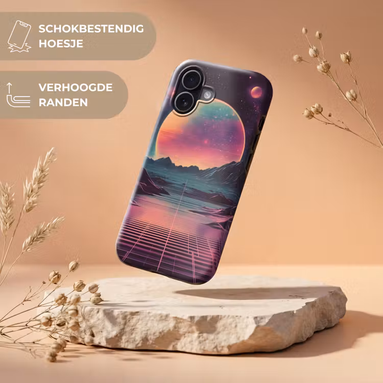Landschap - Planeten - Horizon - Paars Toughcase MagSafe Apple iPhone 17 klein -USP_RandenV_NL