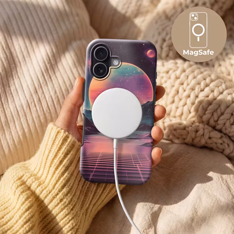 Landschap - Planeten - Horizon - Paars Toughcase MagSafe Apple iPhone 17 klein -USP_MagsafeV