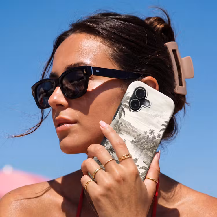 Landschap - Rivier - Boot - Tropisch - Vintage Toughcase MagSafe Apple iPhone 17 klein -Sfeer2V