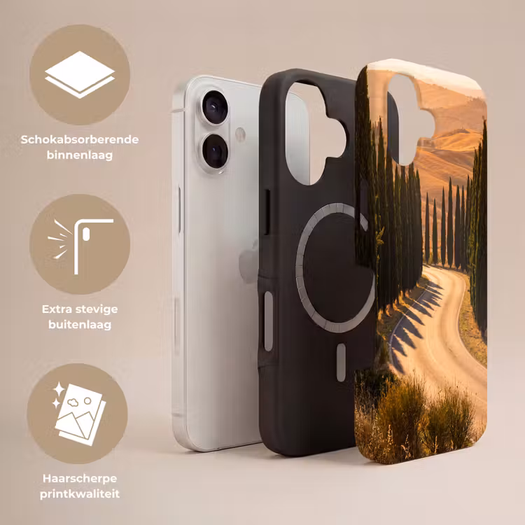 Landschap - Weg - Bomen - Natuur - Goud Toughcase MagSafe Apple iPhone 17 klein -USP_Lagen_NL