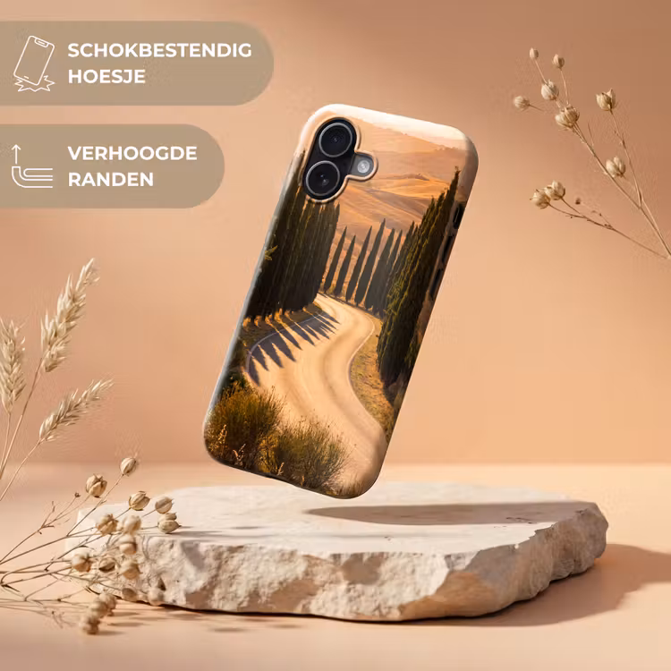 Landschap - Weg - Bomen - Natuur - Goud Toughcase MagSafe Apple iPhone 17 klein -USP_RandenV_NL