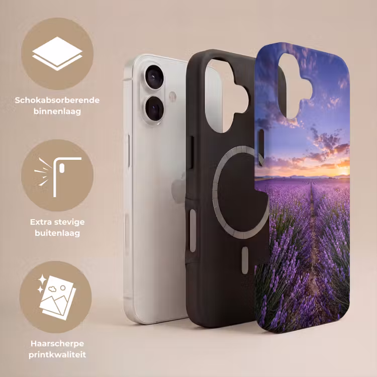 Lavendel - Veld - Natuur - Paars Toughcase MagSafe Apple iPhone 17 klein -USP_Lagen_NL