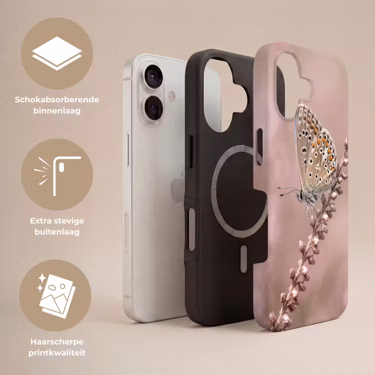 Lavendel - Vlinder - Paars Toughcase MagSafe Apple iPhone 17 klein -USP_Lagen_NL