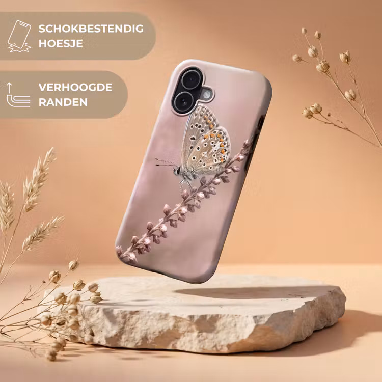 Lavendel - Vlinder - Paars Toughcase MagSafe Apple iPhone 17 klein -USP_RandenV_NL