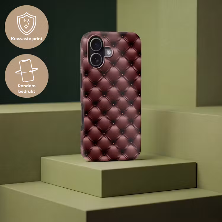 Leer - Patroon - Bordeaux Toughcase MagSafe Apple iPhone 17 klein 1017 -USP_PrintM_NL