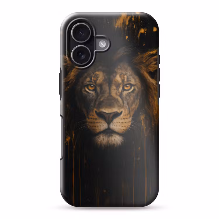 Leeuw - Goud - Druppels Toughcase MagSafe Apple iPhone 17 klein -3d