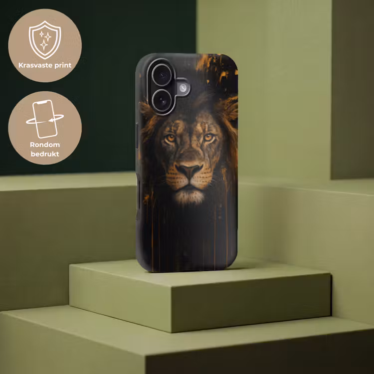 Leeuw - Goud - Druppels Toughcase MagSafe Apple iPhone 17 klein -USP_PrintM_NL