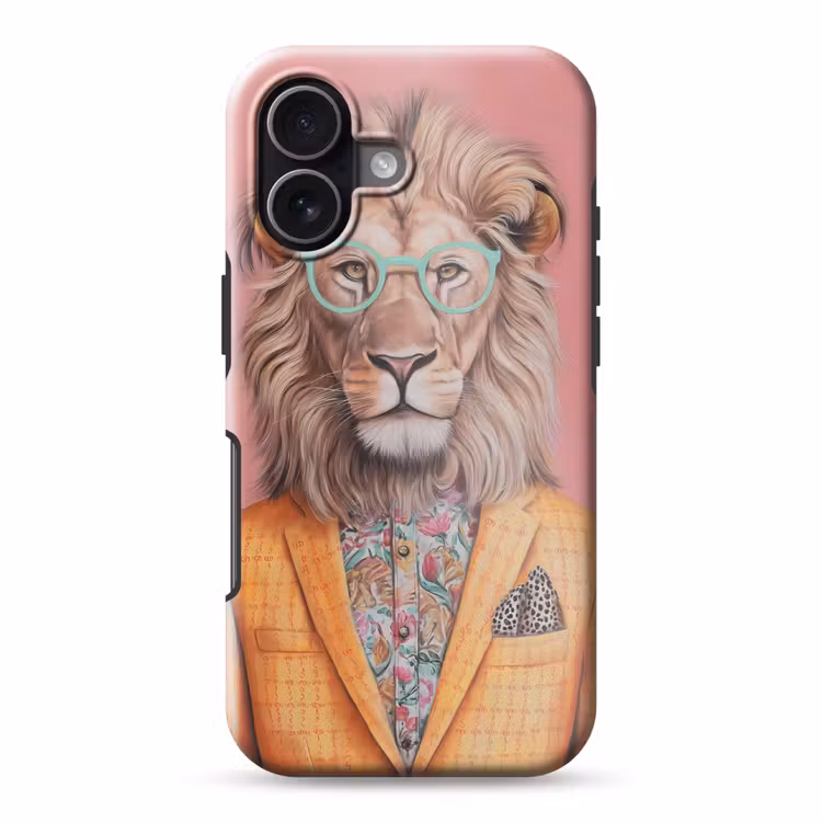 Leeuw - Pak - Geruit - Bril Toughcase MagSafe Apple iPhone 17 klein -3d
