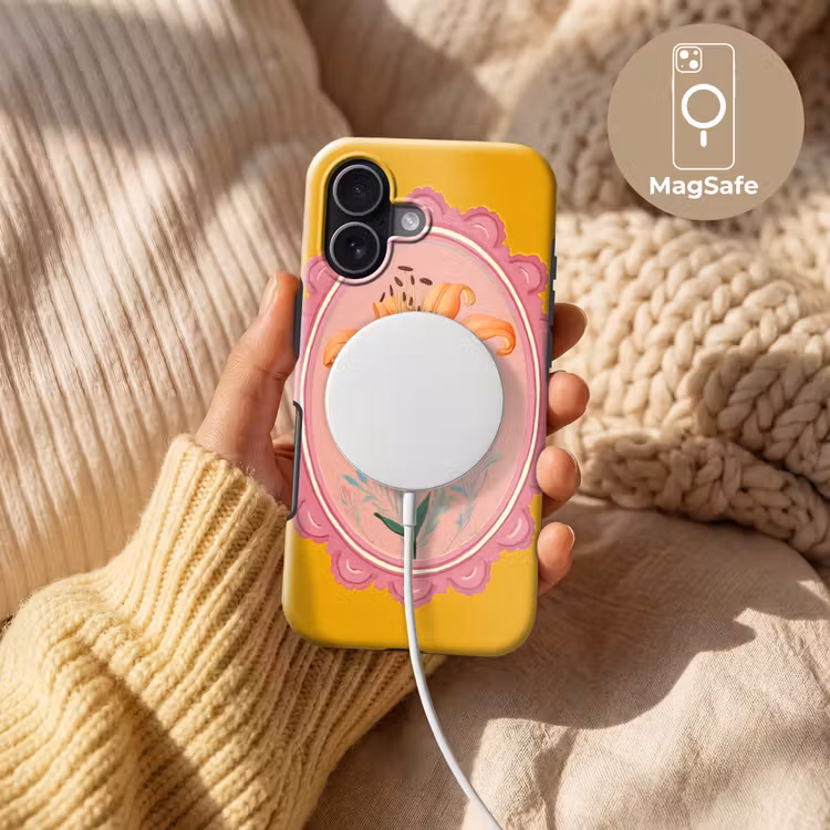 Lelie - Oranje - Lijst - Ovaal Toughcase MagSafe Apple iPhone 17 klein -USP_MagsafeV