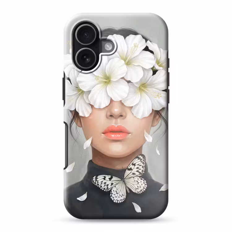 Lelies - Portret - Wit Toughcase MagSafe Apple iPhone 17 klein -3d