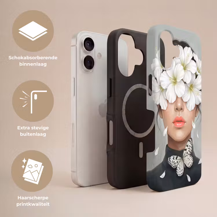 Lelies - Portret - Wit Toughcase MagSafe Apple iPhone 17 klein -USP_Lagen_NL