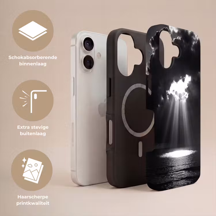 Licht - Wolken - Zee - Zwart-wit - Natuur Toughcase MagSafe Apple iPhone 17 klein -USP_Lagen_NL