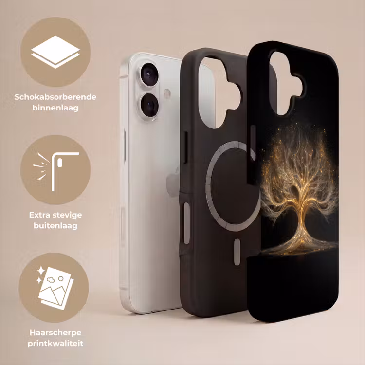 Lichtjes - Boom - Abstract - Zwart Toughcase MagSafe Apple iPhone 17 klein -USP_Lagen_NL