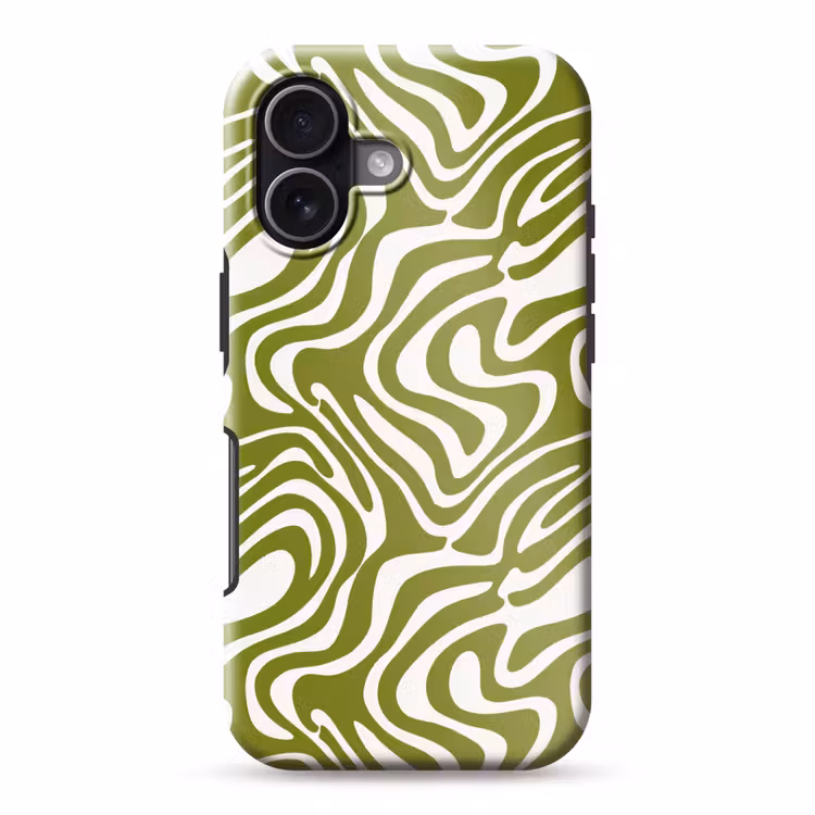 Lijnpatroon - Groen - Organisch Toughcase MagSafe Apple iPhone 17 klein 1017 -3d