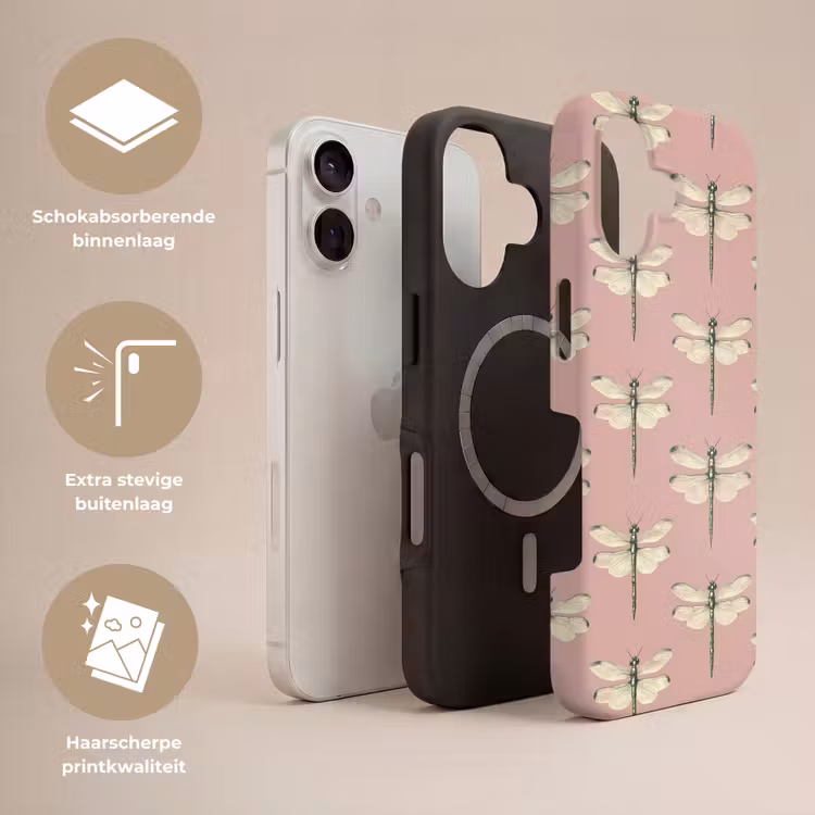 Lillibellen - Patroon - Roze Toughcase MagSafe Apple iPhone 17 klein 1017 -USP_Lagen_NL