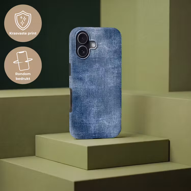 Linnen - Textuur - Patroon - Denim - Rustiek Toughcase MagSafe Apple iPhone 17 klein 1017 -USP_PrintM_NL