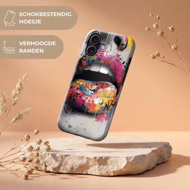 Lippen - Graffiti - Expressief Toughcase MagSafe Apple iPhone 17 klein -USP_RandenV_NL