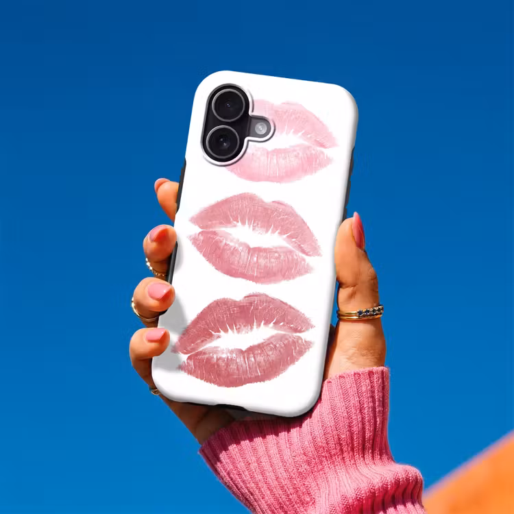 Lippen - Kusafdruk - Roze - Modern - Abstract Toughcase MagSafe Apple iPhone 17 klein -Sfeer1V