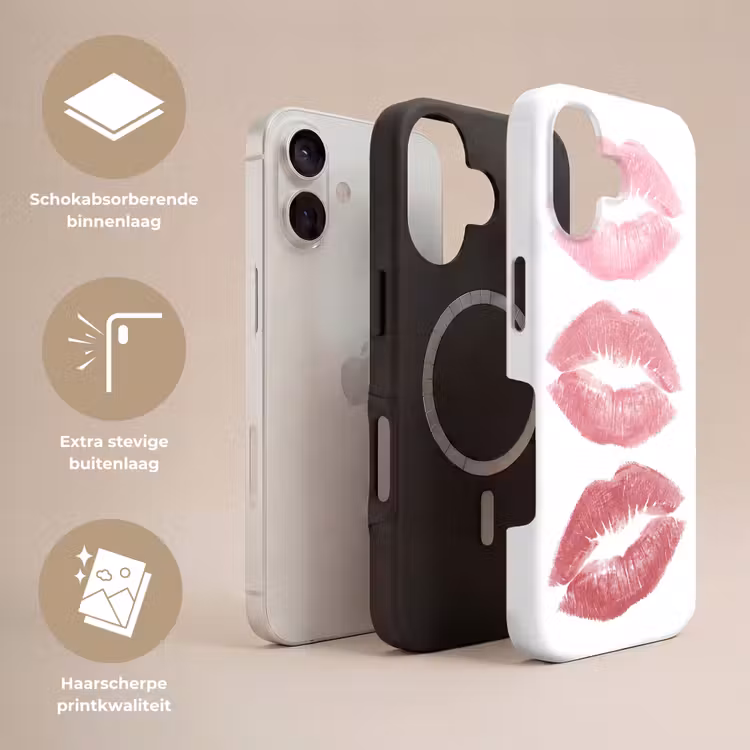 Lippen - Kusafdruk - Roze - Modern - Abstract Toughcase MagSafe Apple iPhone 17 klein -USP_Lagen_NL