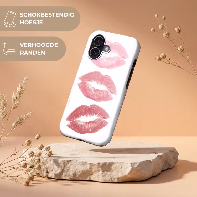 Lippen - Kusafdruk - Roze - Modern - Abstract Toughcase MagSafe Apple iPhone 17 klein -USP_RandenV_NL