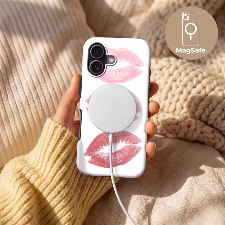 Lippen - Kusafdruk - Roze - Modern - Abstract Toughcase MagSafe Apple iPhone 17 klein -USP_MagsafeV