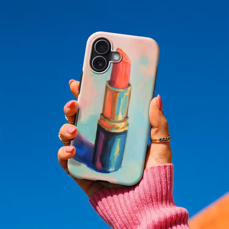 Lippenstift - Rood - Penseelstreken Toughcase MagSafe Apple iPhone 17 klein -Sfeer1V