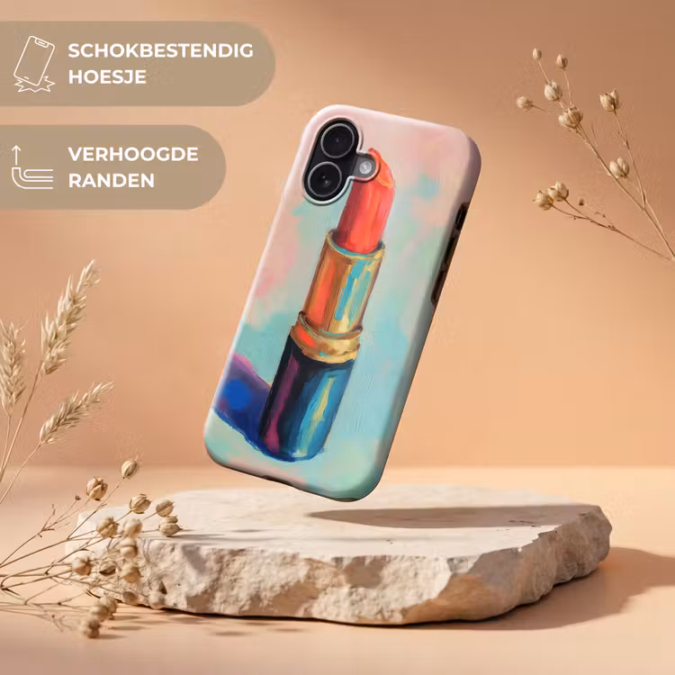 Lippenstift - Rood - Penseelstreken Toughcase MagSafe Apple iPhone 17 klein -USP_RandenV_NL